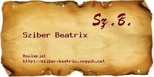 Sziber Beatrix névjegykártya