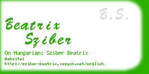 beatrix sziber business card